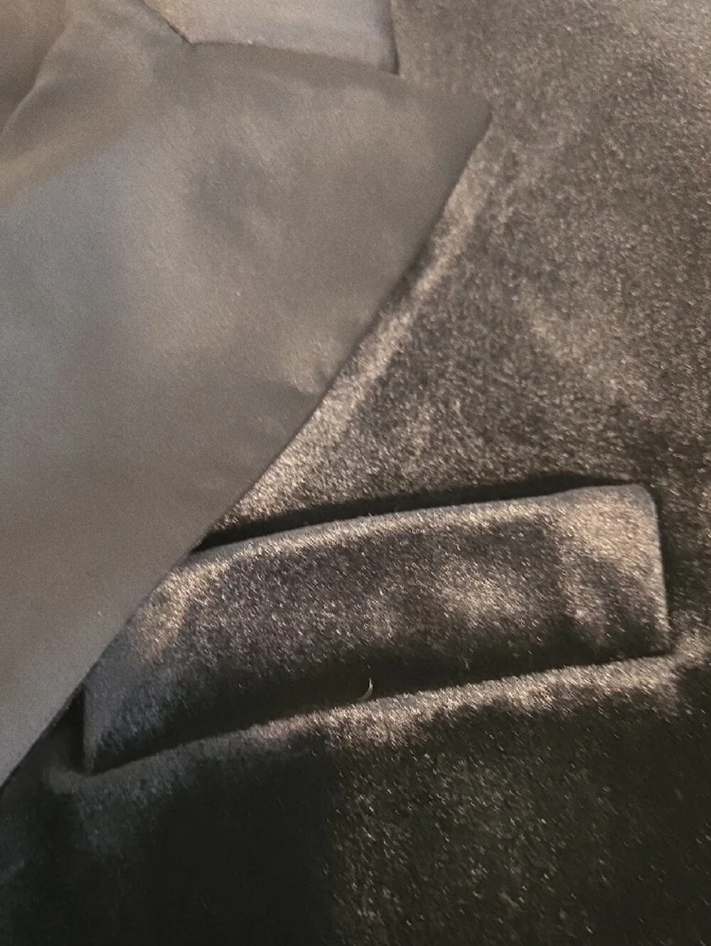 LOFT Black Velvet Tuxedo Double-Breasted Blazer